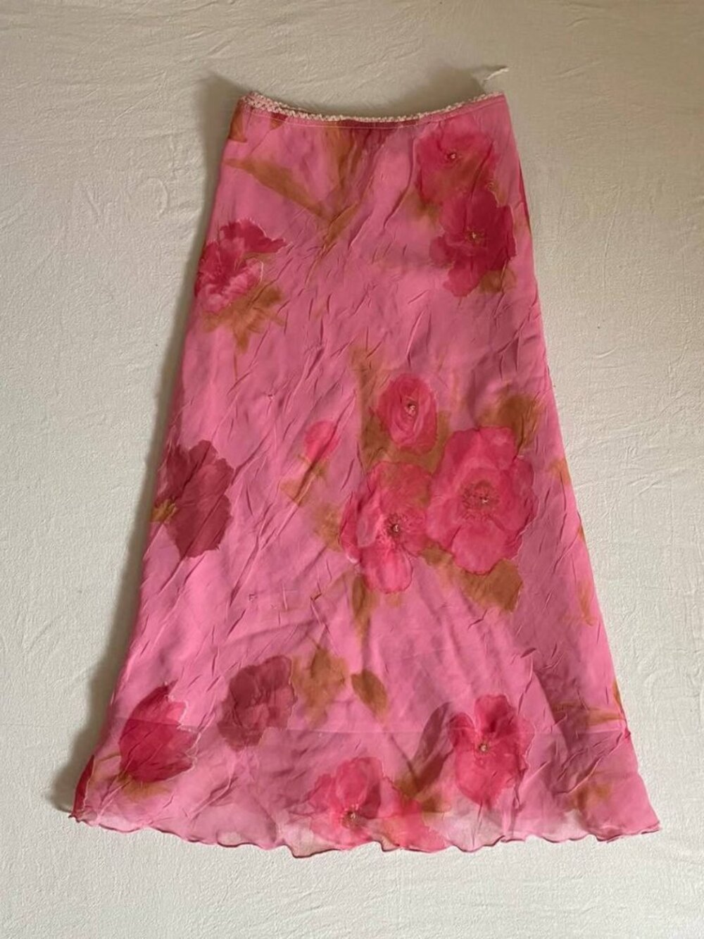 Vintage Y2K Pink Floral Mini Skirt Romantic A-Line Skirt Coquette Fairycore